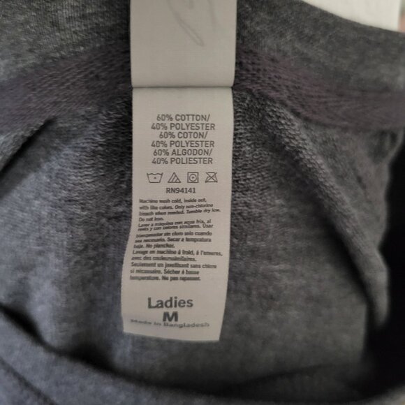 Snoopy & Woodstock Ladies Sweatshirt Gray Pullover Raglan Sleeve Instant Message - Picture 5 of 5